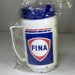 New Fina Gas Station Insulated Travel Mug Thermal Cup Aladdin Advertising Vtg